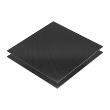 2 Pcs 3K Carbon Fiber Panel Sheets 240 x 240 x 2.5mm Board Plain Bright