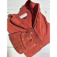 Universal Thread Quilted Quarter Zip Pullover Terracotta Orange Acid Wash Medium