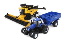 ERTL, Moissonneuse NEW HOLLAND CR8.90 SamrtTrax avec 2coupes et Tracteur NEW ...