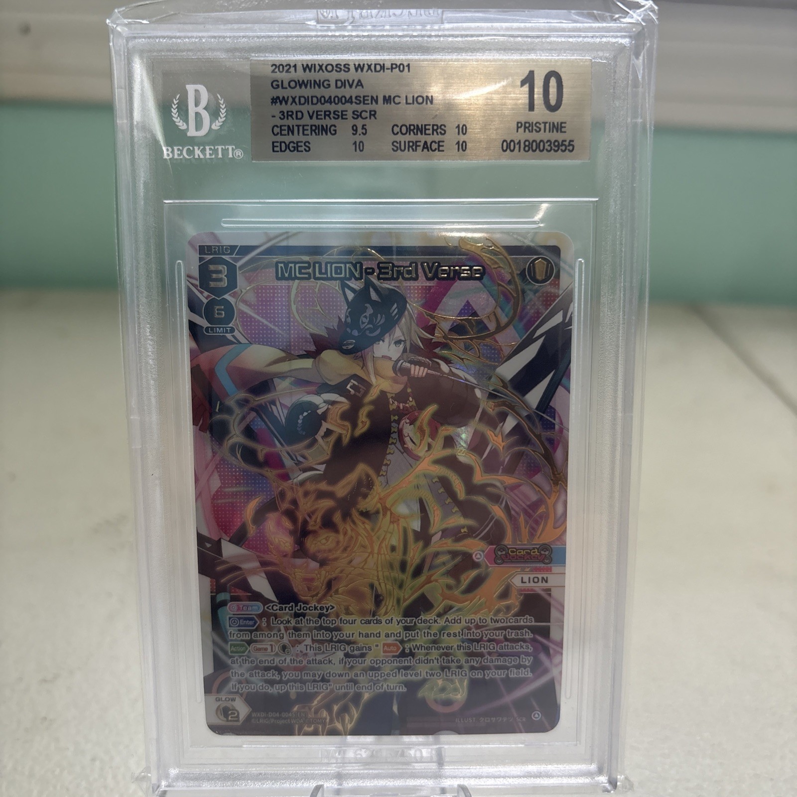 2021 Wixoss Glowing Diva MC Lion 3rd Verse SCR BGS 10 Pristine.