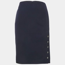 Ralph Lauren Navy Blue Gabardine Pencil Skirt M