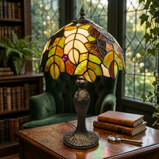 10 Inch Tiffany Style Multicolored Stained Glass Table Lamp UK