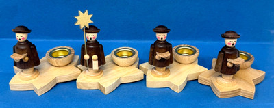 Kurrendesänger Erzgebirge Weihnachtsdekoration 4x Kerzenhalter Kerzenleuchter /
