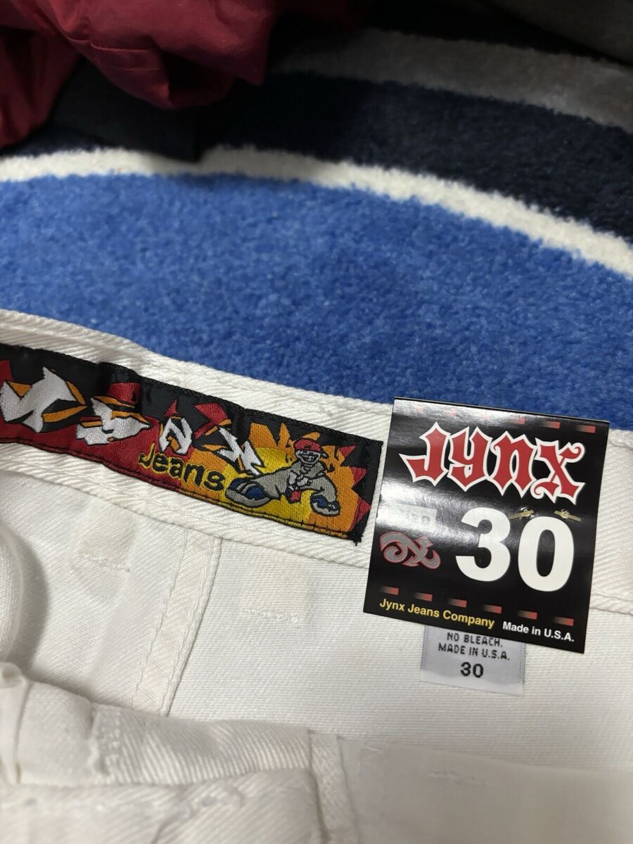 Vtg Y2K Jynx baggy jeans 30x30 wide-leg jnco style NWT White Vtg Y2K Jynx baggy jeans 30x30 wide-leg jnco style NWT White