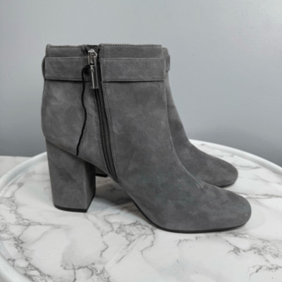 Tommy Hilfiger Women s Suede Boots sz 10 Gray Block Heel NEW #H979