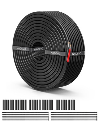 Flexible 18 AWG 2 Conductor Electrical Wire, 50FT Tinned Copper for LED Lighting