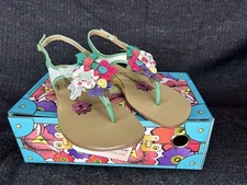 Poetic License Womens Size 8 Eu 39 Summer Hoopla Sandals Green 3D Embellishment