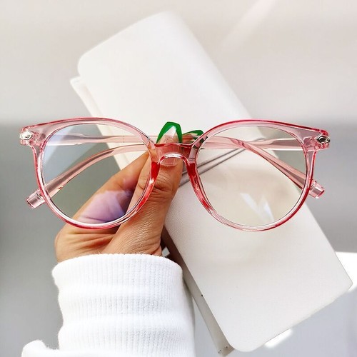 Round Transparent Computer Glasses -Women Optical Eyeglass Frame Stylish Eyewear - Picture 4 of 17