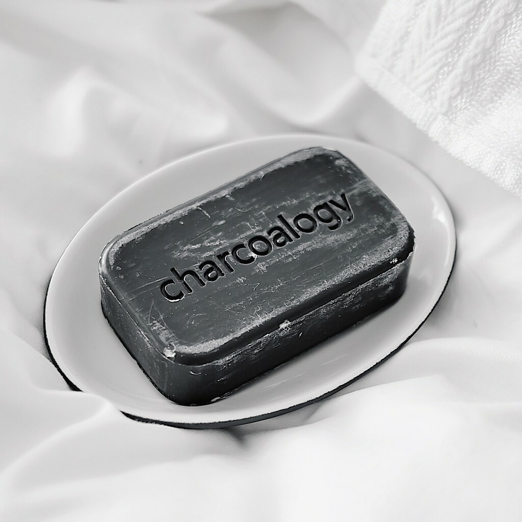 3x100g Charcoalogy Bamboo Charcoal Detoxifying Face & Body Bar Soap w