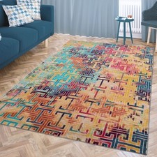 Tapis de salon vintage abstrait motif créatif poils courts - coloré