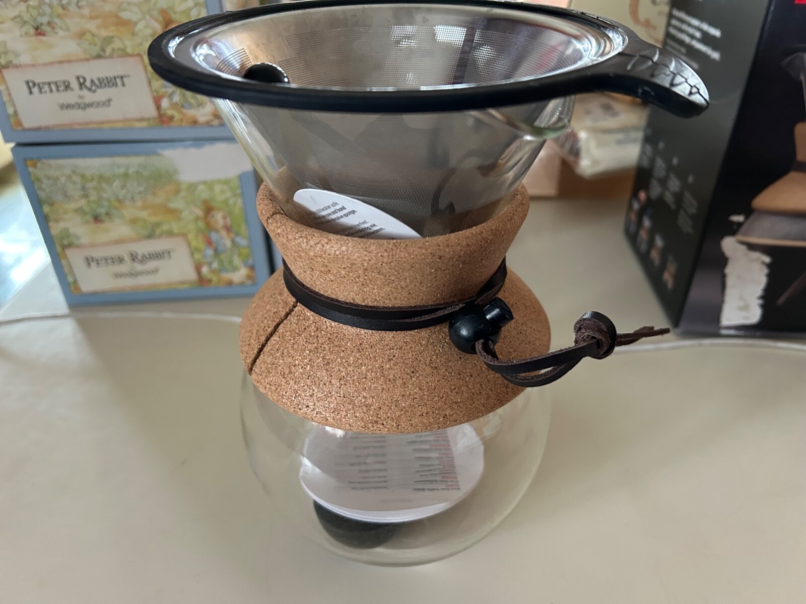 Bodum Kona Manual 8 Cups Coffee Maker - Clear w/ Cork Handle