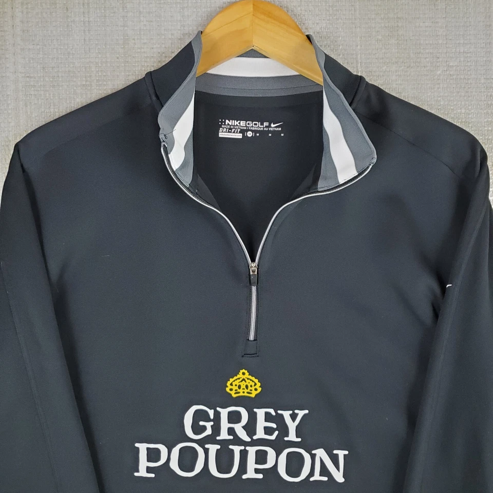 Rare NIKE GOLF x GREY POUPON Two Sided Size Medium Mens 1/2 Zip Pullover Dri-Fit - Image 3 of 4
