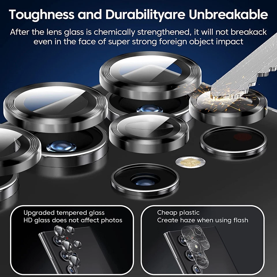 For Samsung Galaxy S23 Ultra S23 Plus Metal Rings Camera Lens Protector Cover - Image 3 of 4