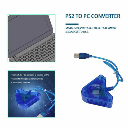 USB Dual Player Converter Adapter Cable For PS2 USB Game Controller FT ...