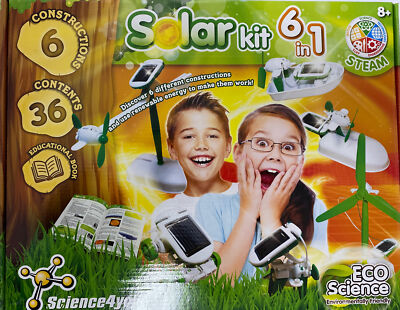 SCIENCE4YOU SOLAR KIT 6 in 1, 6 Konstruktionen Alter 8+ Brandneu