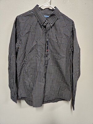 NWT Arrow Mens Button Down Shirt Hamilton Poplin  LARGE Black
