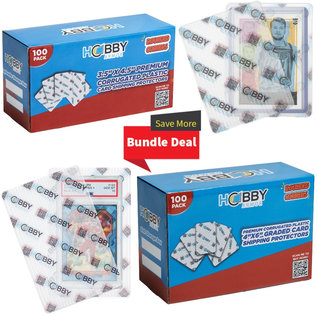 Hobby Armor Plastic Bundle - Card Shipping Supplies 3.5x4.5 & 4x6 - 100 of Each