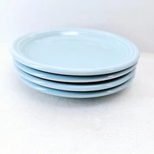 4 BISTRO SALAD PLATES set LOT sky blue FIESTA WARE 7" NEW