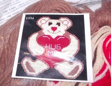 Design Works VALENTINE BEAR HUG Wall Hanging Plastic Canvas Kit