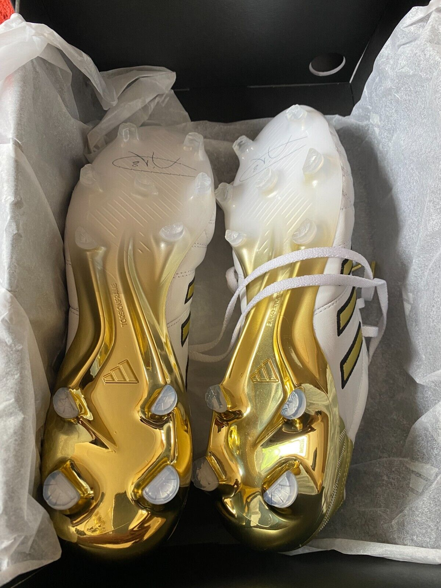 adidas 11pro ホワイト/ゴールド 限定コレクション Chuteira Adidas Campo Adipure 11 Pro FG Toni Kross - Branco e Dourado