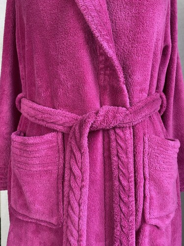 Slenderella Women’s Dressing Gown Wrap Fleece Robe Belt Raspberry Size S 12-14 - Picture 16 of 16