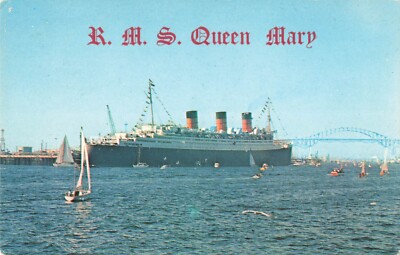 Postcard The Queen Mary - Port of Long Beach, California VTG ME5.