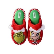 Dr. Seuss Youth Kids Missy Girls Grinch Cindy Lou Who Slippers Size 9-10