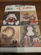 Simplicity Crafts 8704 Pattern Christmas Tree Topper, Wreath, Ornaments, Bunny