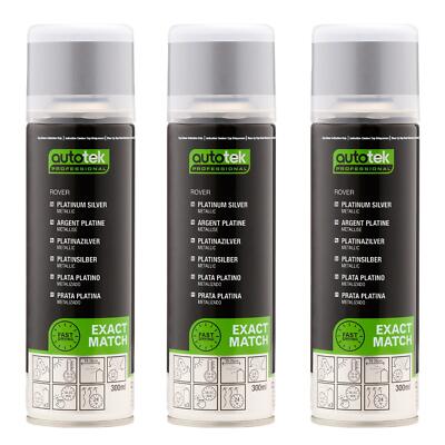 Autotek Rover Platinum Silver schnelltrocknender Aerosol-Sprühlack 300 ml x3