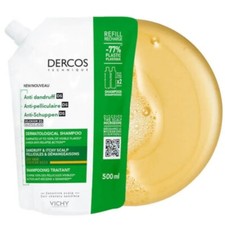 Vichy Dercos Shampoo 500ml Refill Pack. Anti Dandruff and for Sensitive Scalp