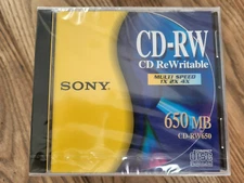 ONE Sony CD-RW 650 MB ReWritable Disc Multi Speed Brand NEW Sealed