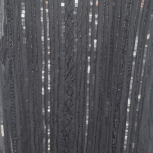 Dress Barn black sheer sequin blouse womens size 2X fancy party