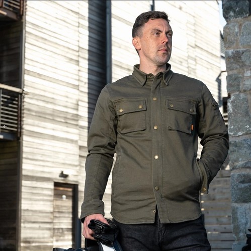 Merlin Brody D30 CE Single Layer Riding Armoured Motorcycle Shirt - Green - Picture 2 of 5