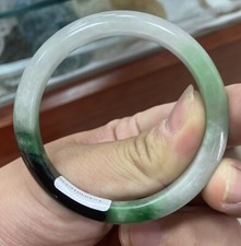 Certified 57mm Natural Myanmar Green Jade jadeite Hand carving bracelets