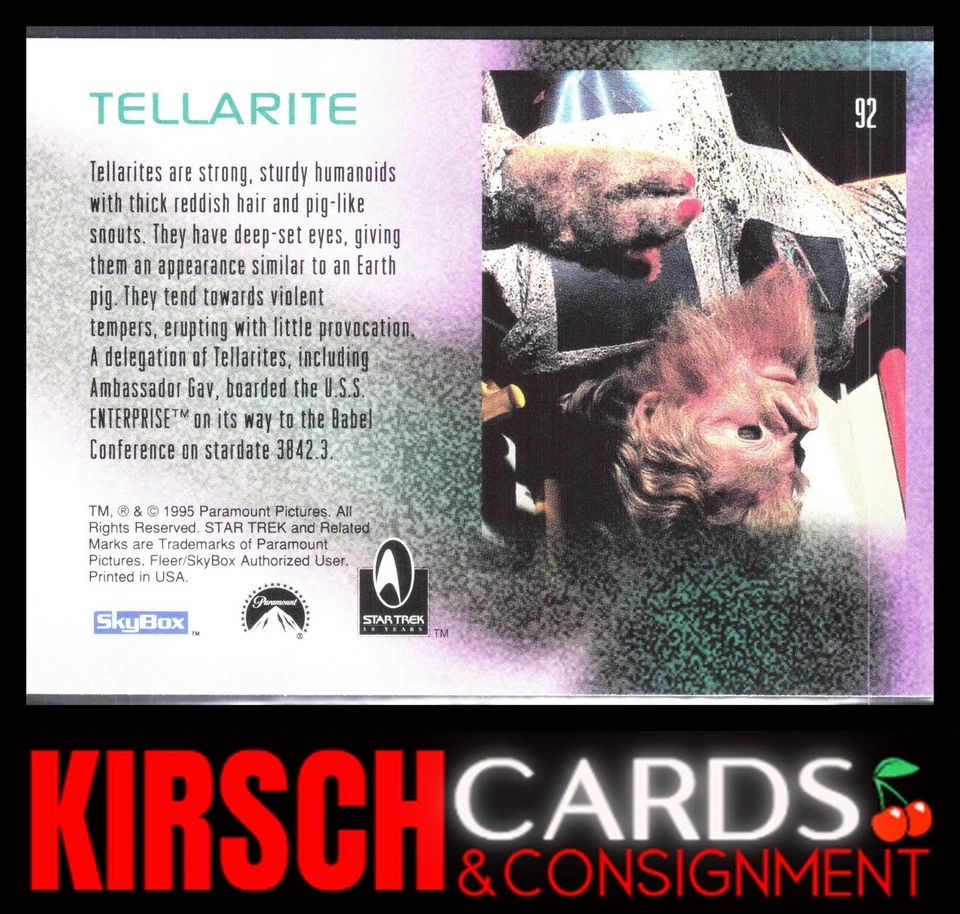 Tellarite Alien Preview 1995 SkyBox 30 Years of Star Trek Phase One #92 - Image 2 of 2