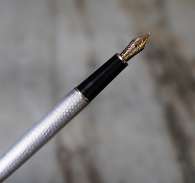 Stylo Bille Pilot Grance En Argent Massif 925 - Finition Godronnée - Modèle Rare Et D'Occasion