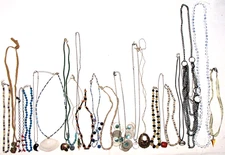 Lot Of 22 Necklaces Zad Claires Beaded Multi Strand Silver Plated Elephant Asian
