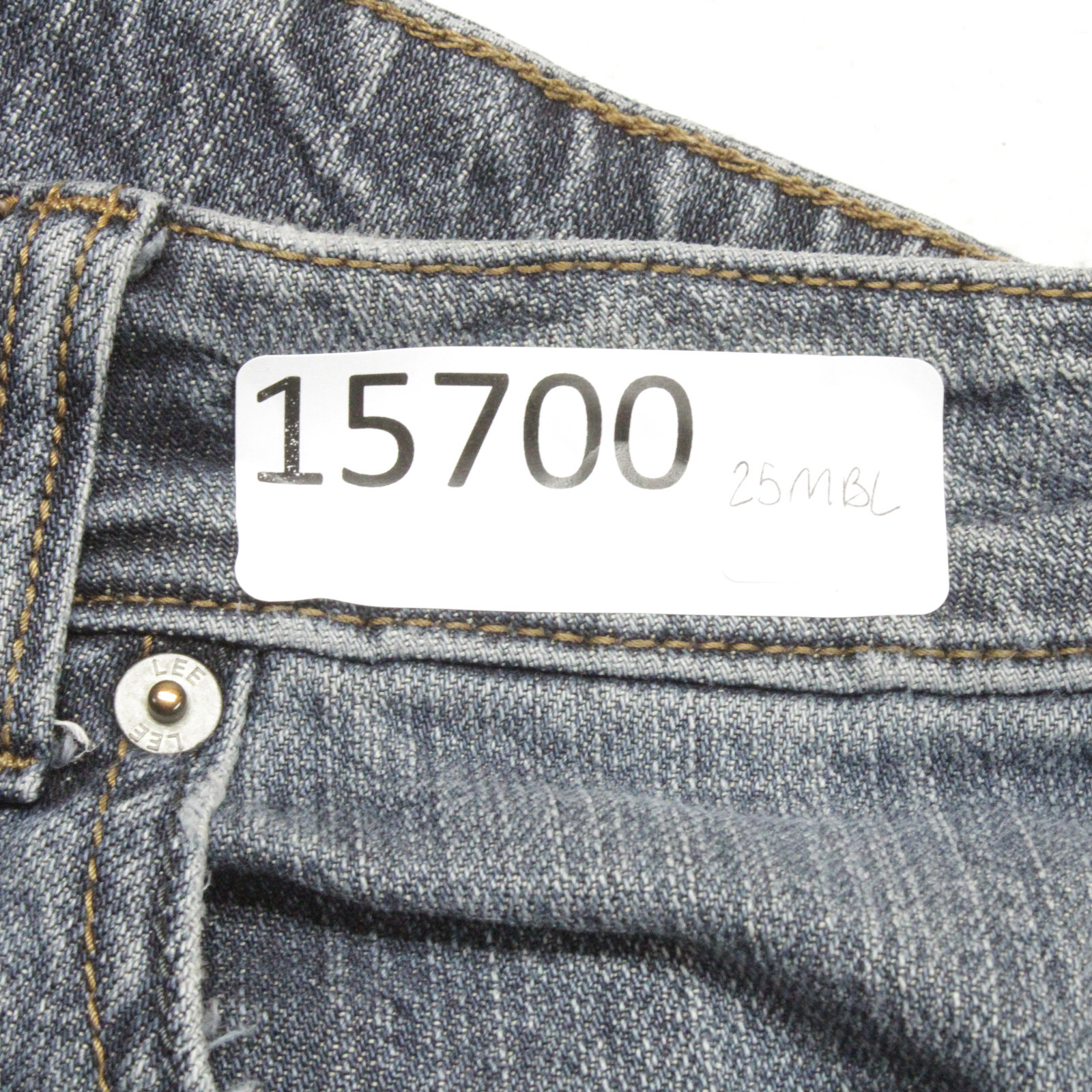 Lee Men's Size 38x32 Blue Straight Leg Faded Dark Wash Cotton Blend Stretch Jean
