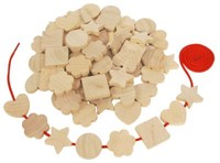 Holzperlen Mix 72Teilig Holz Ketten Basteln FäDeln Kette Kinder Spielzeug