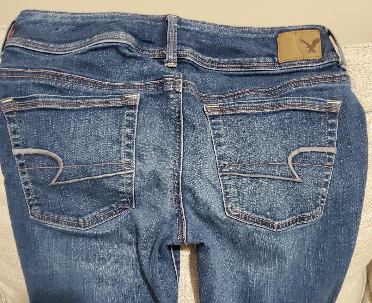 Jean Femme American Eagle Kick Boot Super Stretch - Taille 6, Occasion En Très Bon état, Coupe Ajustée