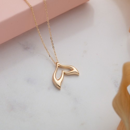 925 Sterling Silver Gold Coat Fishtail Necklace Chain Link Jewelry - Picture 4 of 6