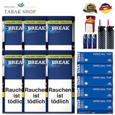 6x Break Blau Tabak 85g Volumentabak 1500 Gizeh Special H&uuml;lsen *MEGA ZUBEH&Ouml;R*