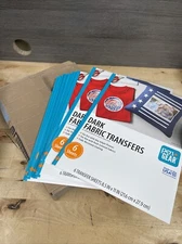 12 Pack x6 Sheets Pen + Gear Dark Fabric Transfers 8.5x11in Brand New