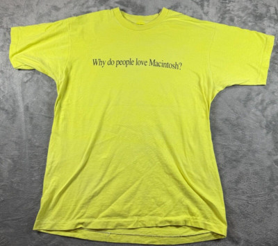 Rare Vtg Late 80s Apple Computer T Shirt Why Do People Love Macintosh XL
