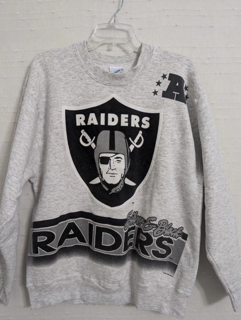 Vintage 90 s Raiders Mens Size Large Sweatshirt Gray Oakland All