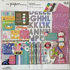 Birthday! Scrapbooking Page Kit - 14 pieces - by The Paper Studio  Happy B-Day!!