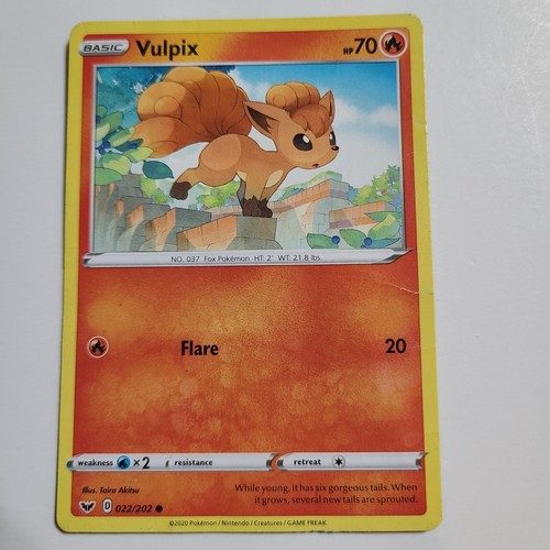 Pokémon TCG Vulpix Sword & Shield 022/202 Regular Common MP - Picture 3 of 4