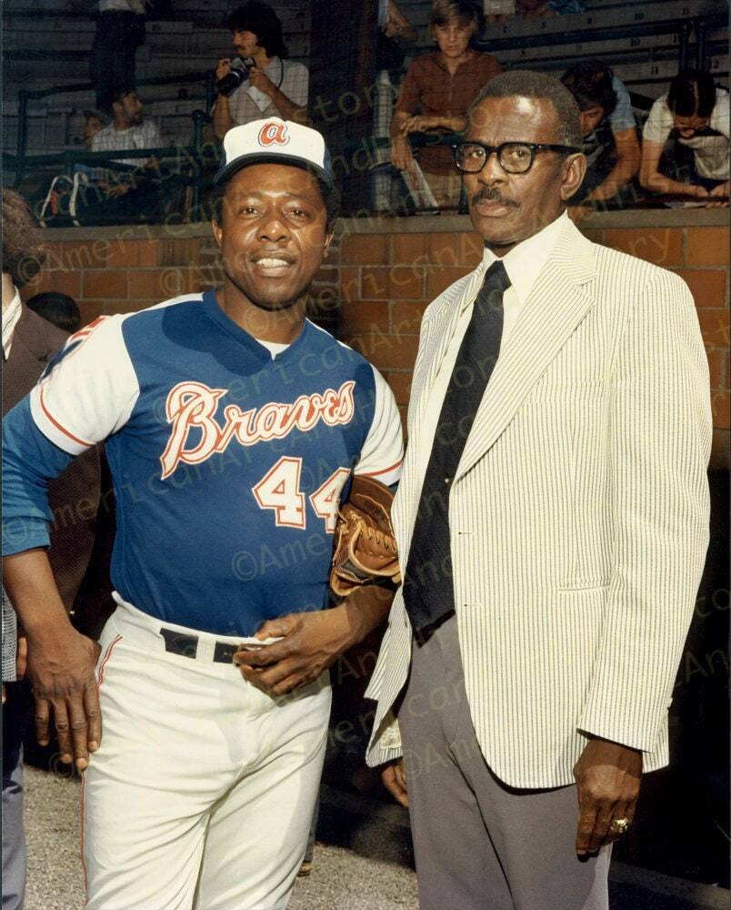 Hank Aaron and Satchel Paige Cooperstown 1974 Photo Print Poster Hall of  Fame