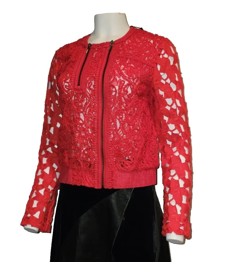 Elie Tahari Women's Suri Jacket Red Floral NWT Size Small 4-6 $400.00 - Image 2 of 4