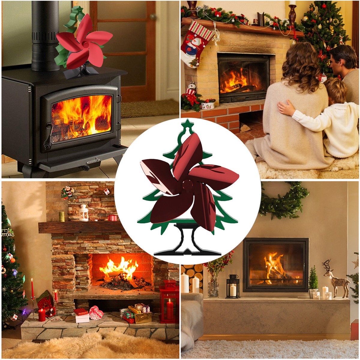 Heat Powered Stove Fan 5 Blades Automatic Fireplace Log Burner Fan Eco  Friendly | eBay